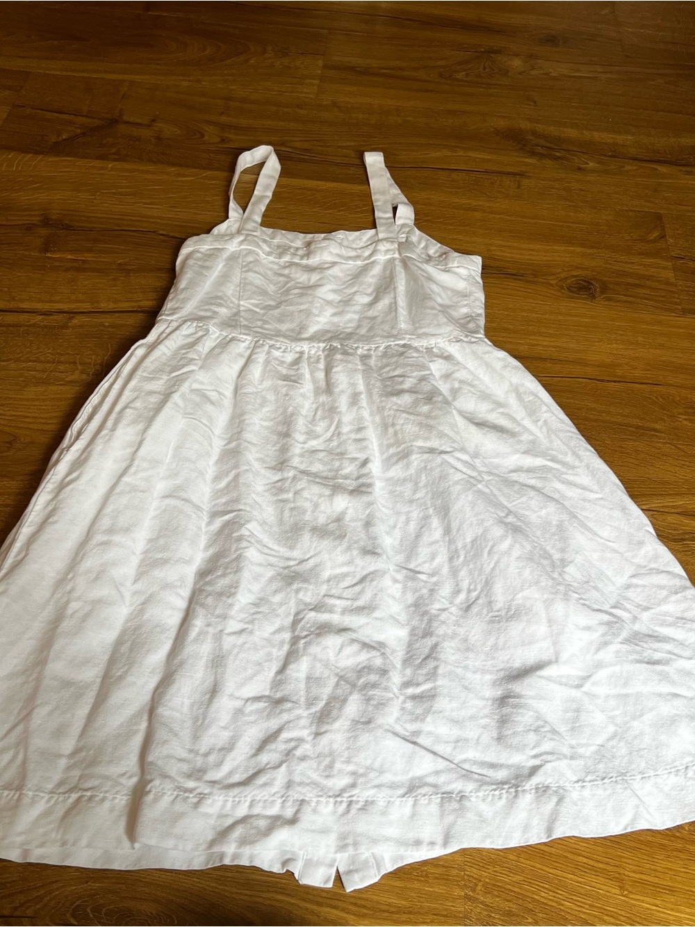 LOFT White Linen Button-Front Sleeveless Sundress – Size 4 Petite - Picture 7 of 7